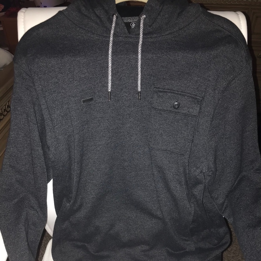 Pocket button hoodie. Higher end hoodie look.